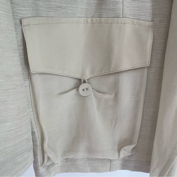 Chico’s Sophie Silk Scarf Jacket NWT Gauze lapels Size 2 (Large) Open Front - Picture 6 of 11